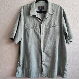 Woolrich Elite Series Tactical Shirt Mens Large Sage Green Short Sleeve Utility